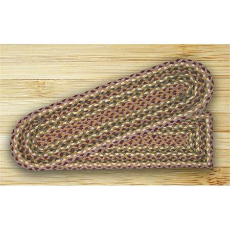 CAPITOL EARTH RUGS Olive-Burgundy-Gray Oval Stair Tread 19-324